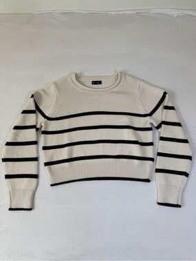 Gap Long Sleeve Roll Neck Striped Sweater Cotton Large